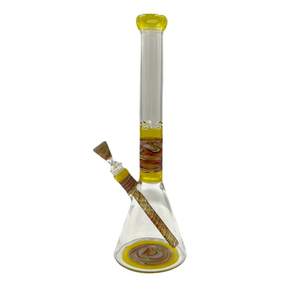 AUGY GLASS 15" YELLOW/WARM WIG-WAG STACKED BEAKER