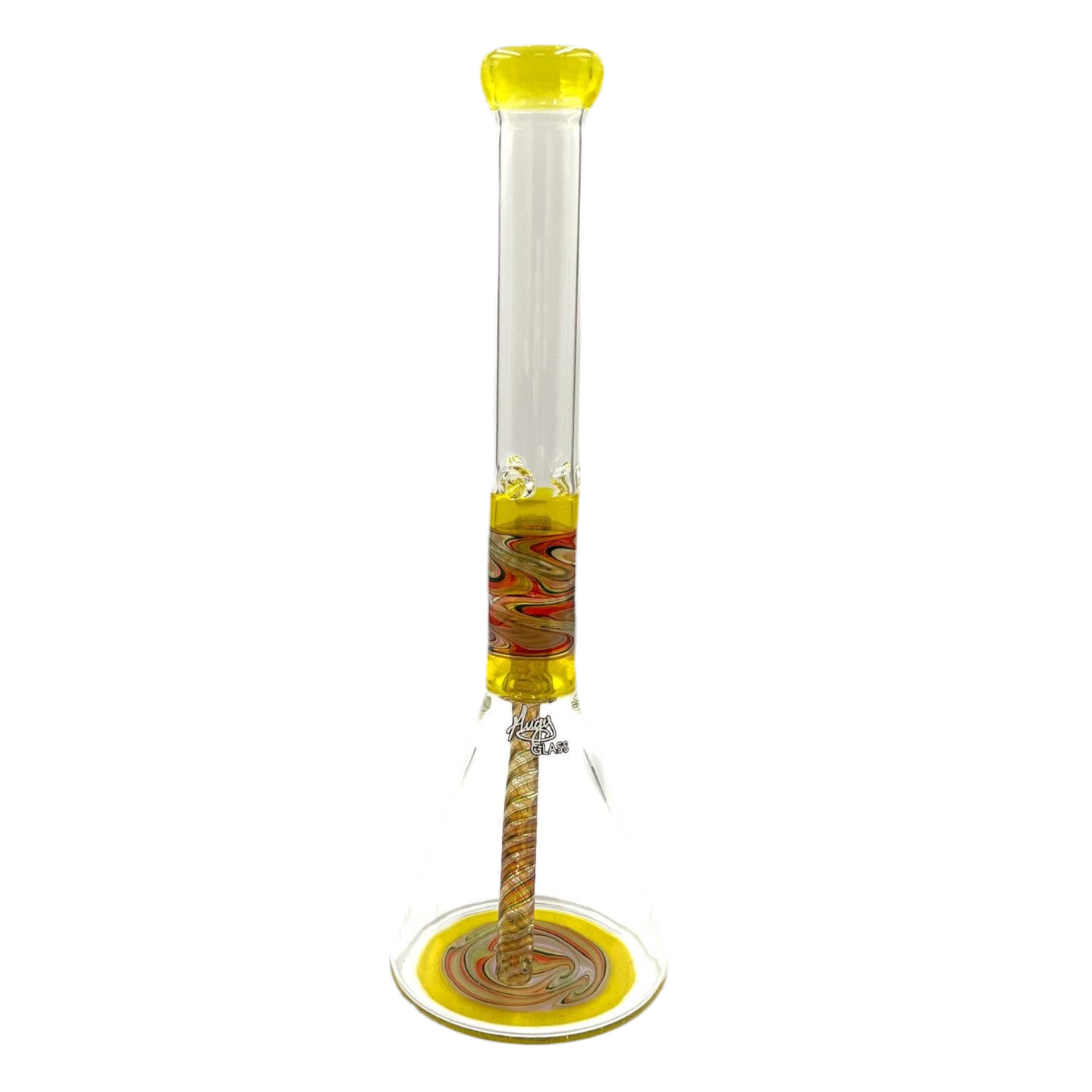 AUGY GLASS 15" YELLOW/WARM WIG-WAG STACKED BEAKER