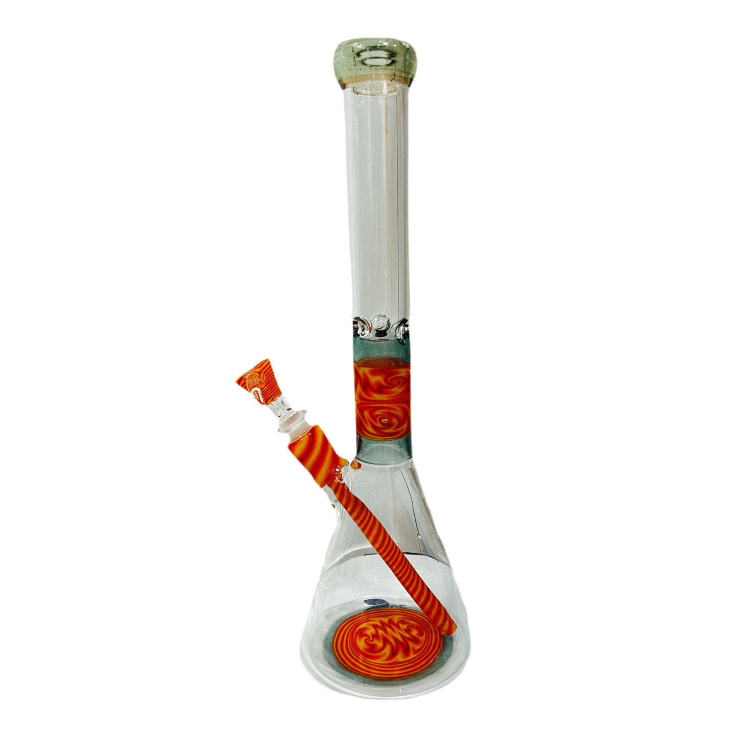 AUGY GLASS  ORANGE WIG WAG  STACKED BEAKER