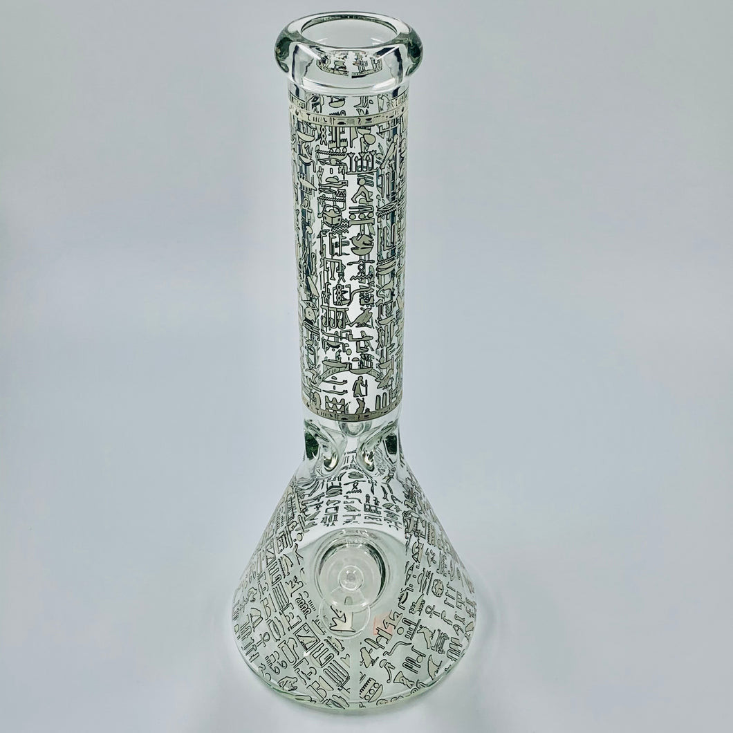 EGYPTIAN HIEROGLYPHS 14'' GLOW IN THE DARK BEAKER BONG