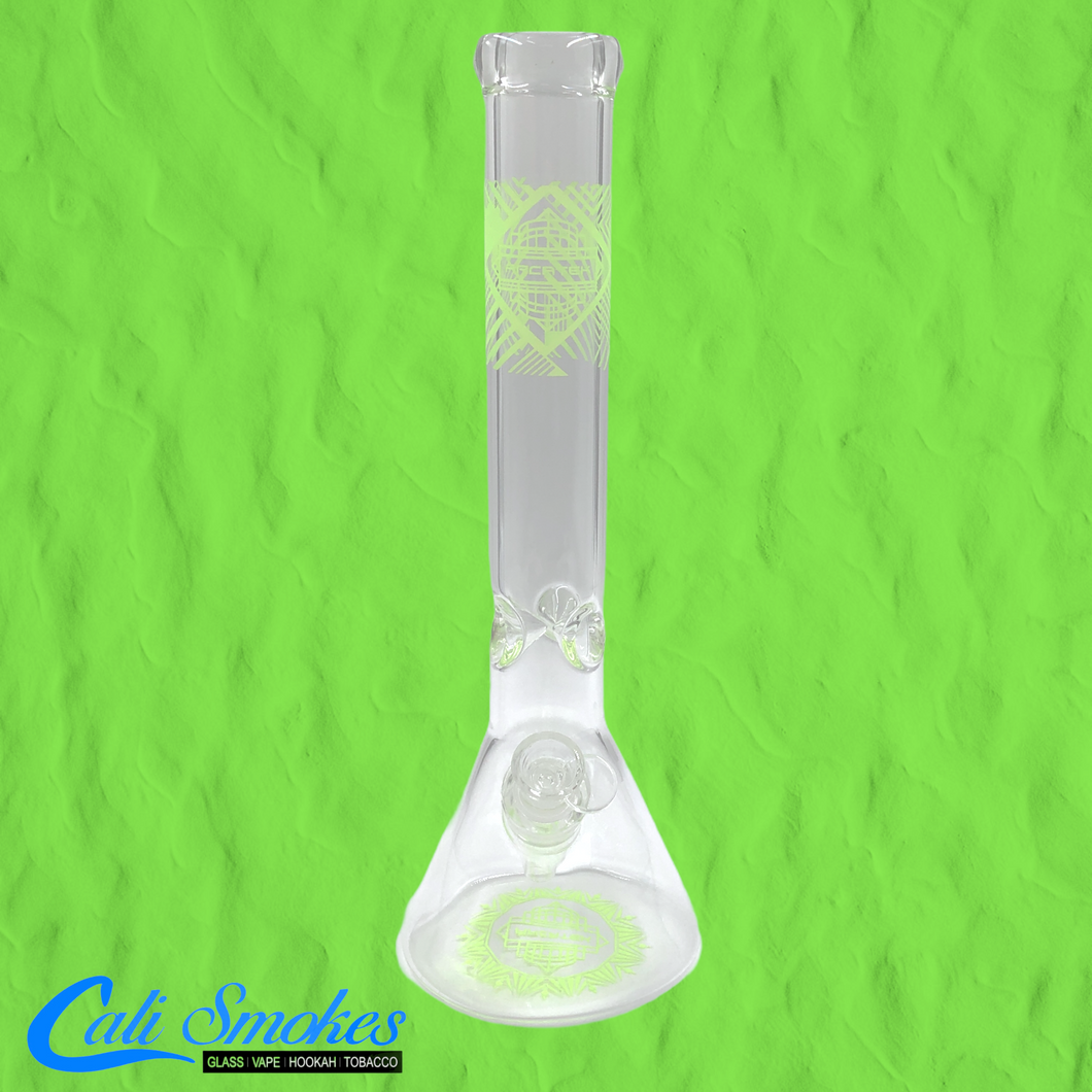 Arcatek Glass Green Beaker Bong UV Reactive
