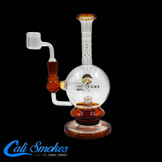 TSUNAMI ORB" CONCENTRATE DAB RIG WITH SHOWER HEAD PERC COLOR AMBER